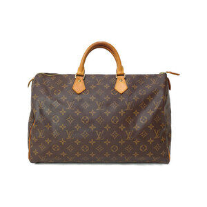 Louis Vuitton Monogram Leather Brown Speedy Boston Bag